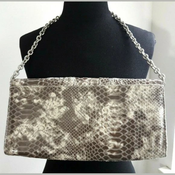 Sondra Roberts Faux Crocodile Snakeskin Clutch - Picture 2 of 8